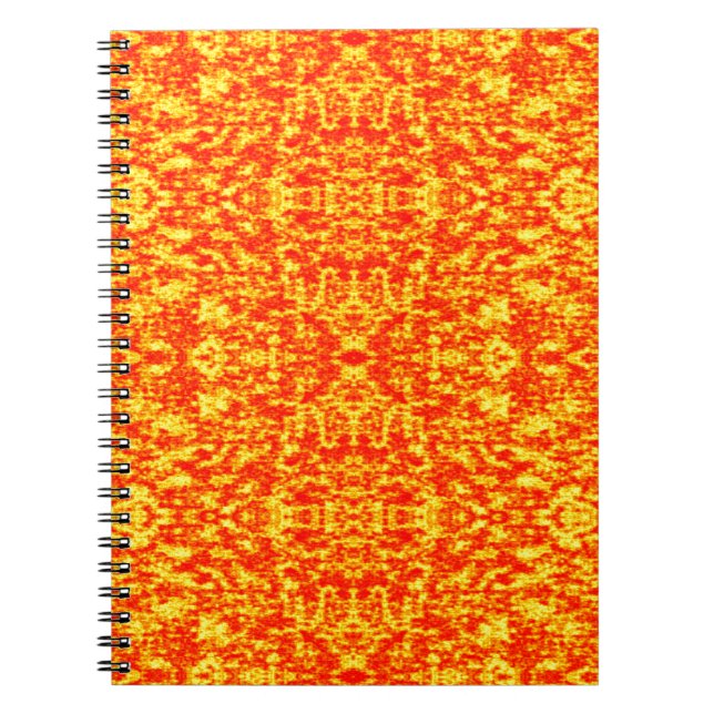 Abstract Fractal In Red And Orange Spiral Notebook (Front)