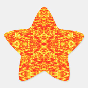 Abstract Fractal In Red And Orange Star Sticker