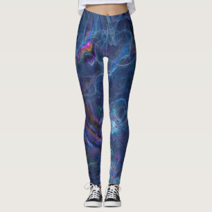 Abstract Fractal Nebula and Geometric Morph Leggings