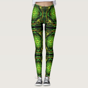 abstract fractal pattern leggings