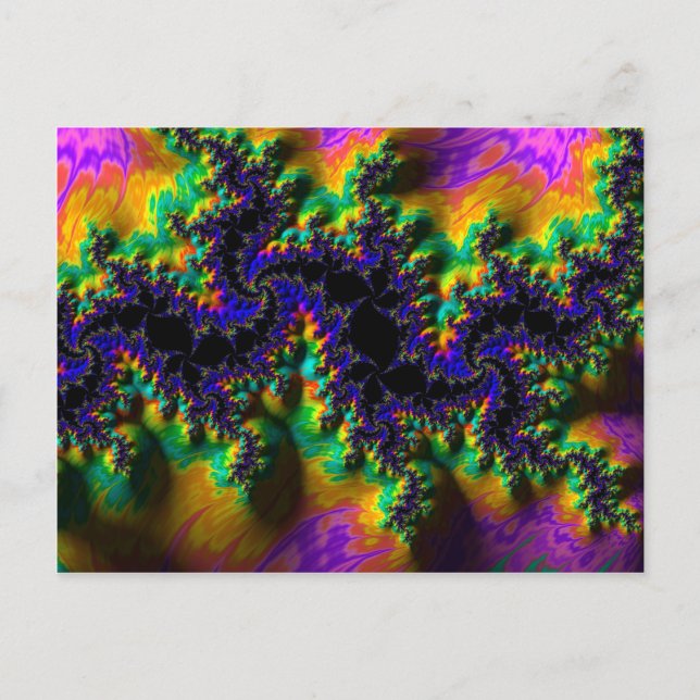 Abstract fractal patterns and shapes. Fractal Art Postcard (Front)