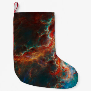 Abstract fractal patterns and shapes. Infinite uni Small Christmas Stocking
