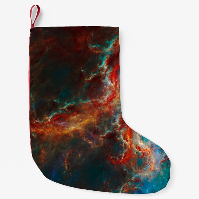 Abstract fractal patterns and shapes. Infinite uni Small Christmas Stocking (Front)