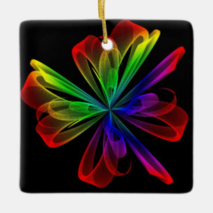 Abstract Fractal Wave Design Ceramic Ornament