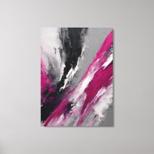 Abstract frame, beige, magenta, black, gray and pa canvas print