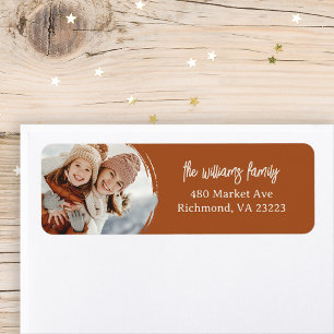 Abstract Frame Custom Photo Return Address Labels