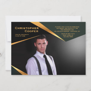 Abstract Frame Horizontal Photo Graduation Invite