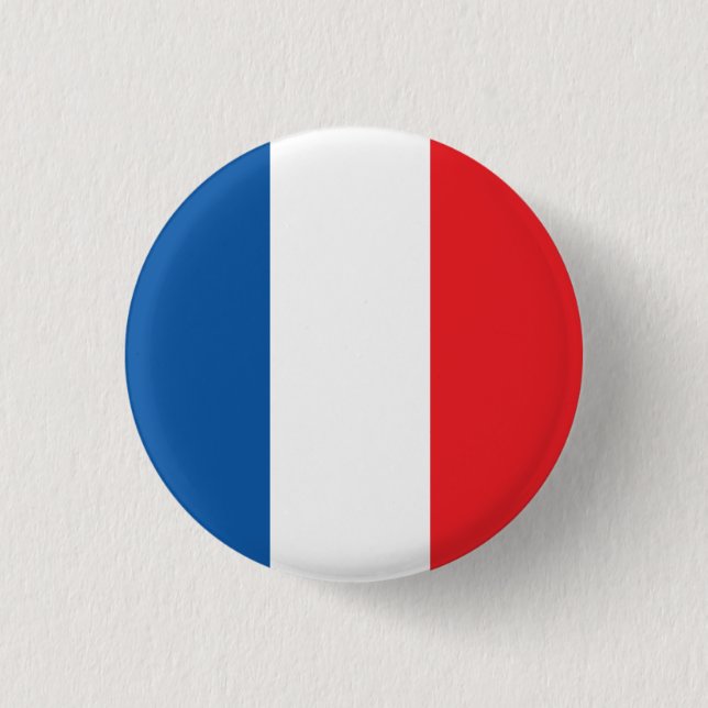 Abstract France Flag, French Colours Button (Front)