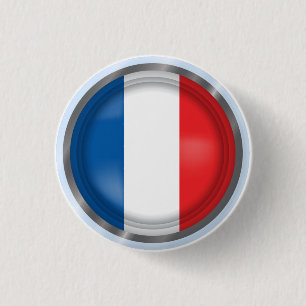 Abstract France Flag, French Colours Button