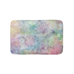 abstract free hand drawing from watercolor bath mat