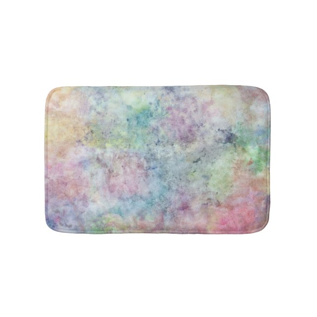 abstract free hand drawing from watercolor bath mat (Front)