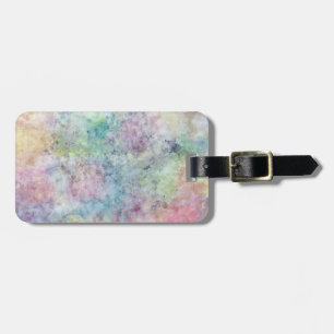 abstract free hand drawing from watercolor luggage tag