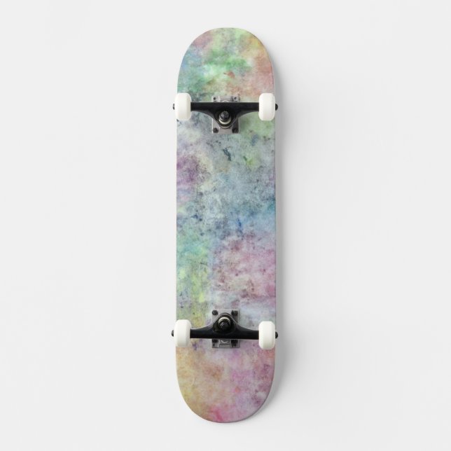 abstract free hand drawing from watercolor skateboard (Front)
