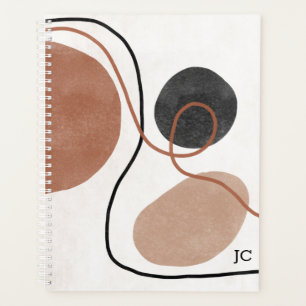 Abstract Freeform Shapes - Brown and Black Planner