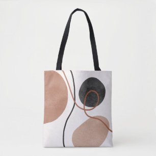Abstract Freeform Shapes - Brown and Black Tote Bag