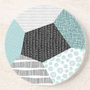 Abstract Freehand Drawing: Artistic Background. Coaster