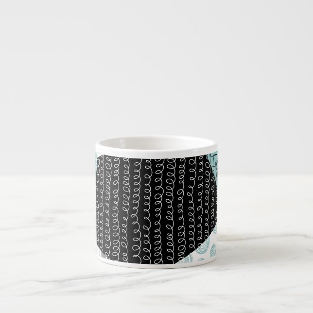Abstract Freehand Drawing: Artistic Background. Espresso Cup (Front)