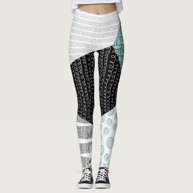 Abstract Freehand Drawing: Artistic Background. Leggings (Front)