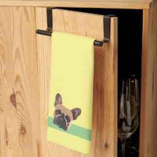 Abstract French Bulldog Kitchen Towels