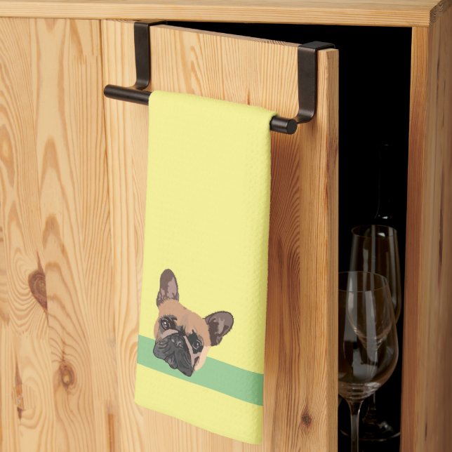 Abstract French Bulldog Kitchen Towels (Thirds Fold)