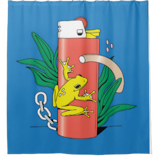 Abstract Frog Zippo Print Art | Cute Frog Lovers Shower Curtain