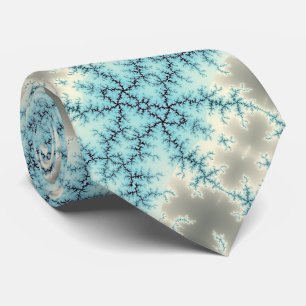 Abstract frosted snowflake geometric pattern tie