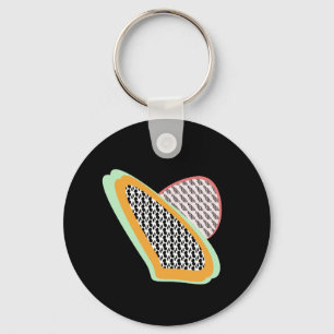 Abstract Fruit Papaya Dragonfruit Pattern Keycha Key Ring
