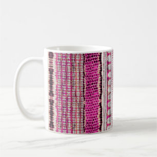 abstract fuchsia colourful ethnic border pattern coffee mug