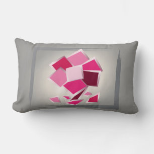 Abstract fuchsia flower lumbar cushion
