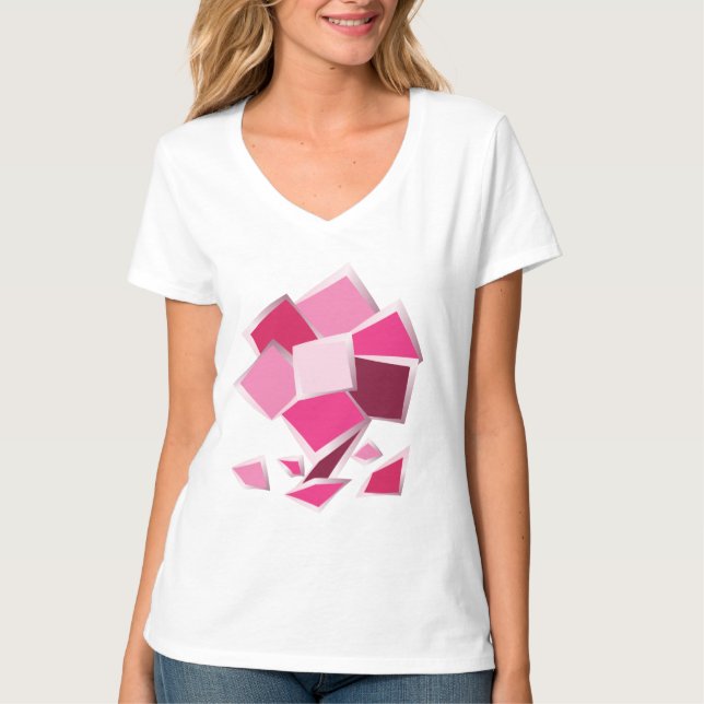 Abstract fuchsia flower T-Shirt (Front)