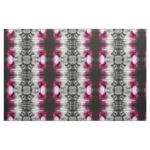 Abstract Fuchsia, Grey and Black Grain Pattern Fabric