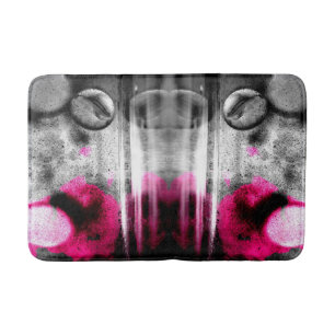 Abstract Fuchsia, Grey and Black Grain Photo Art Bath Mat