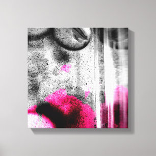 Abstract Fuchsia, Grey and Black Grain Photo Art Canvas Print