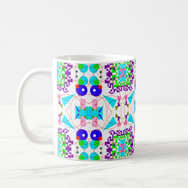 Abstract fun background. Color shapes pattern.abs Coffee Mug (Left)