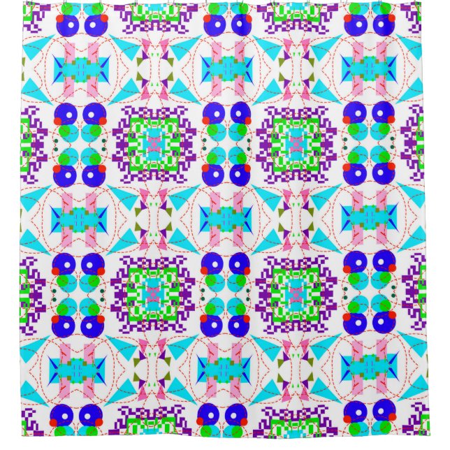 Abstract fun background. Colour shapes pattern.abs Shower Curtain (Front)