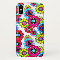 Abstract fun cartoon flowers floral kids scandinav