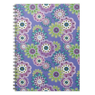 Abstract fun cartoon flowers floral kids scandinav notebook