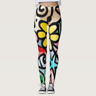 Abstract Fun colourful Leggings 