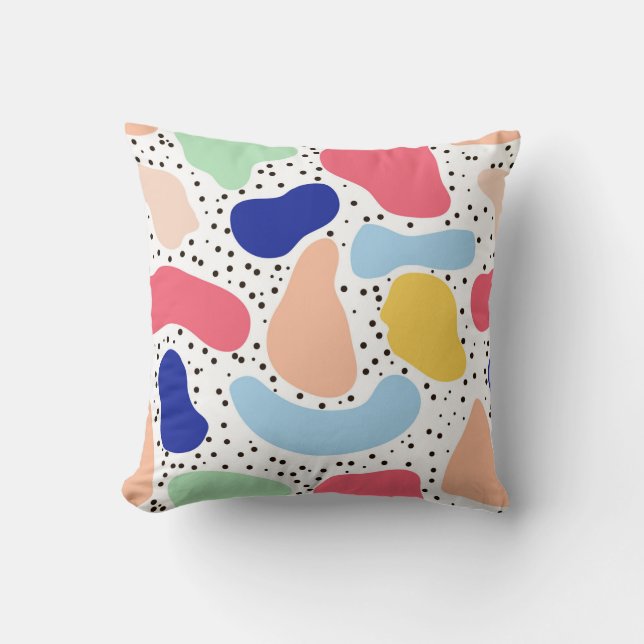 Abstract fun modern cute kids summer shapes figure cushion (Front)