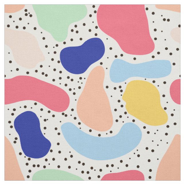 Abstract fun modern cute kids summer shapes figure fabric (Swatch)
