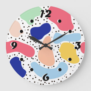 Abstract fun modern cute kids summer shapes figure large clock