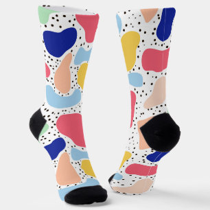 Abstract fun modern cute kids summer shapes figure socks