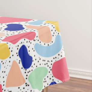 Abstract fun modern cute kids summer shapes figure tablecloth