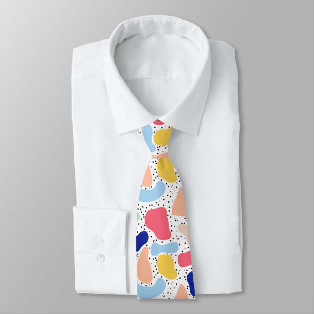Abstract fun modern cute kids summer shapes figure tie (Tied)