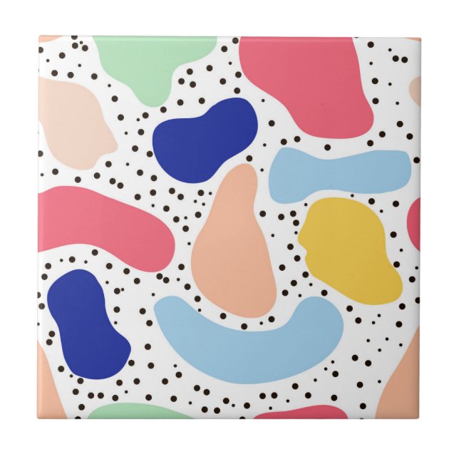 Abstract fun modern cute kids summer shapes figure tile (Front)