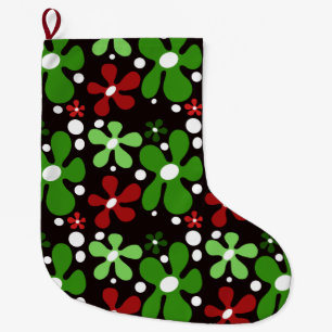 Abstract funky flowers Christmas stocking