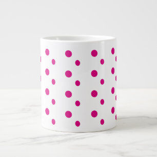 Abstract, funky pink polka dots large coffee mug