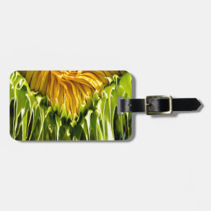 Abstract funky retro Sunflower, scared geometry Luggage Tag