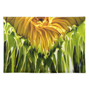 Abstract funky retro Sunflower, scared geometry  Placemat