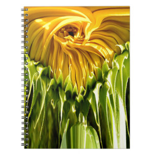 Abstract funky retro Sunflower, scared geometry  Spiral Notebook